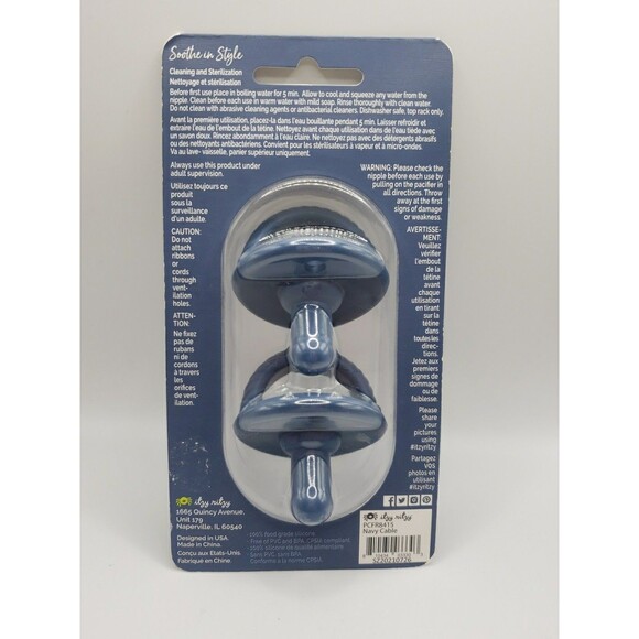 Itzy Ritzy 0m+ Sweetie Soother - Silicone Pacifiers 2pk Navy Blue - Picture 4 of 4